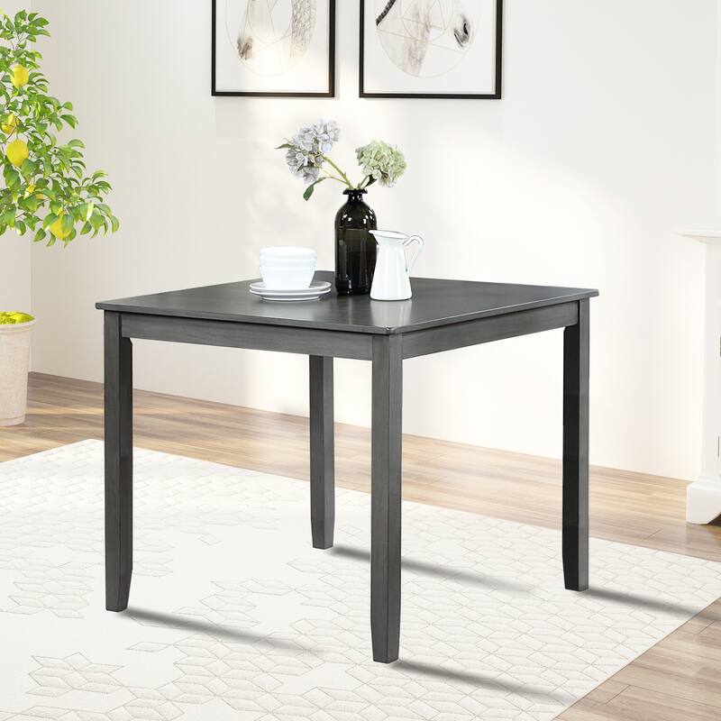 Wooden Dining Square Table, Kitchen Table for Small Space, 4 Person Dining Table - Grey