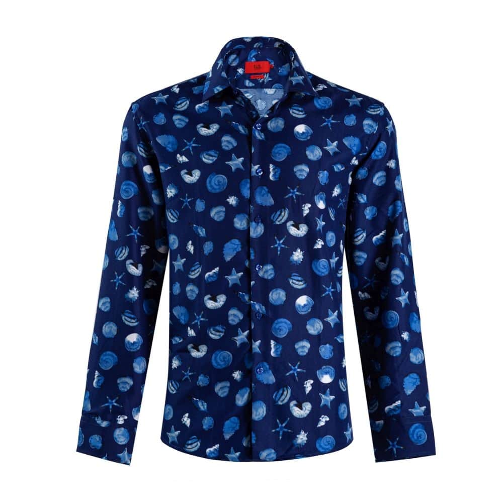 Elie Balleh Men's Sea Shell Print Slim Fit Shirt