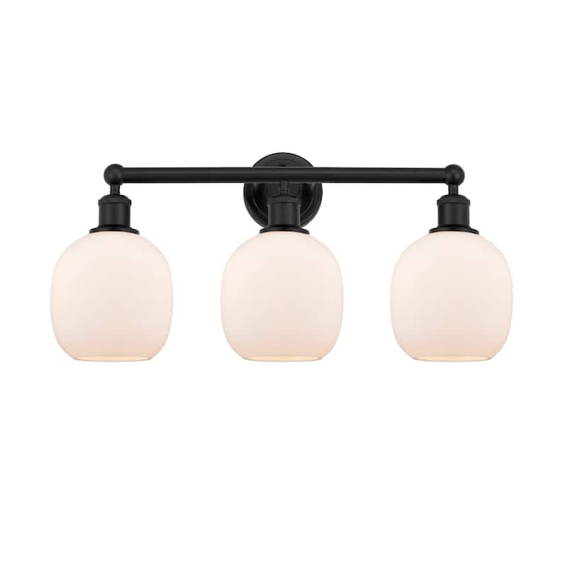Innovations Lighting 616-3W-12-24 Belfast Vanity Belfast 3 Light 24" - Matte Black / Matte White