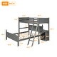 preview thumbnail 9 of 7, Contemporary Twin over Full Loft Bed with Cabinet - Sleek Bunk Bed Includes Hardware