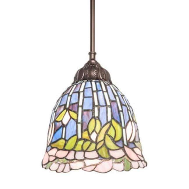 Meyda Tiffany 244865 8" Wide Mini Pendant - Mahogany Bronze
