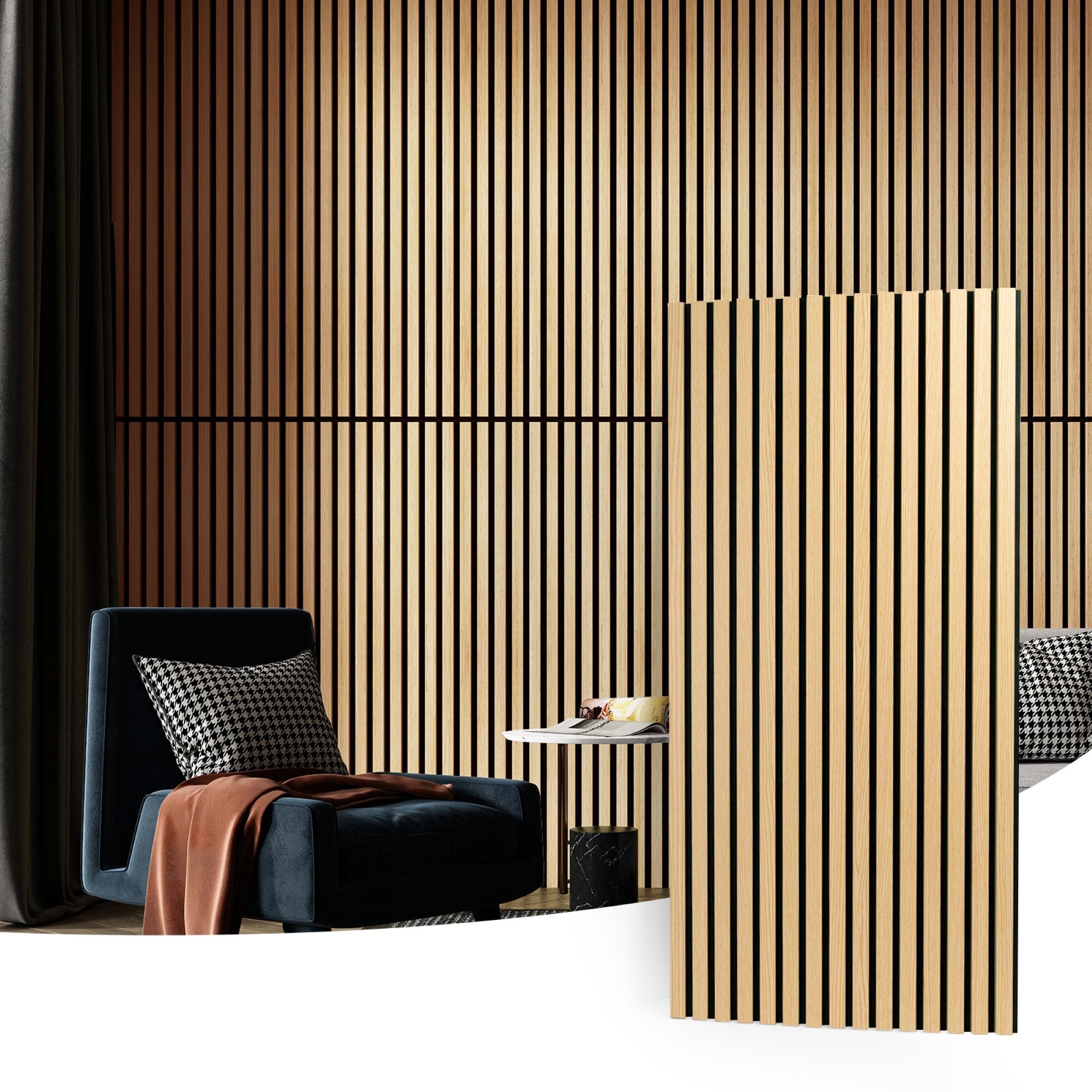 Art3d 23.6in x 47.2in Acoustic Wall Cladding Siding Board,Slat