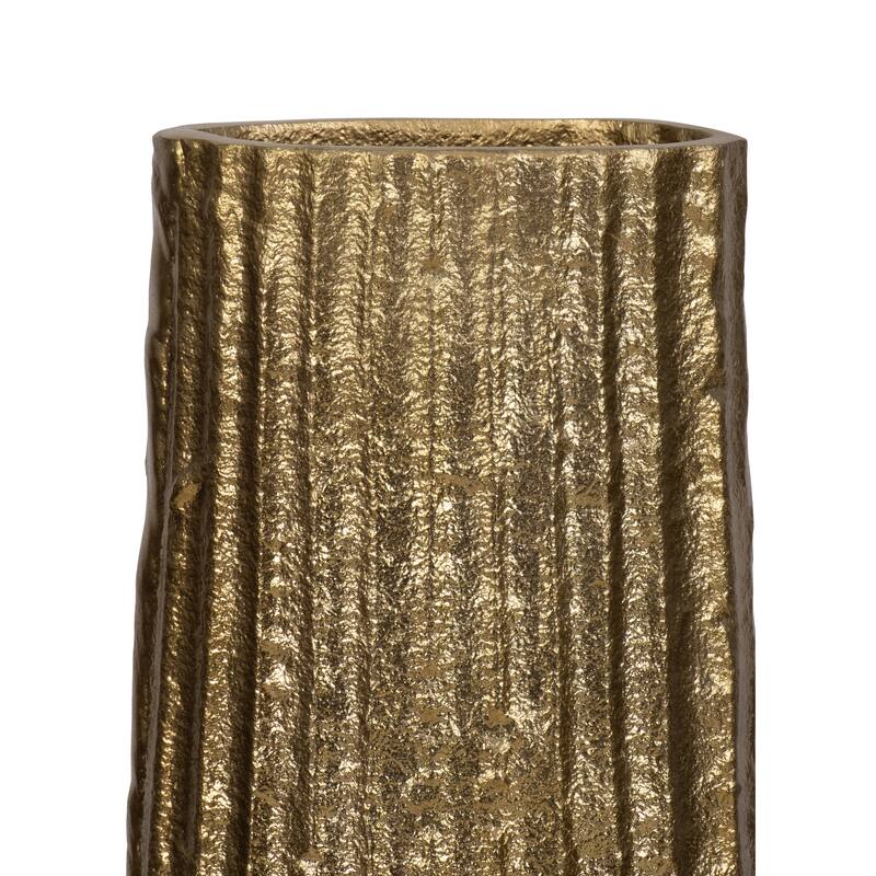 Sagebrook Home Metal, Ribbed Floor Vase, Elegant Accent