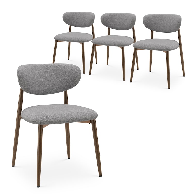 RENEWLINE Mid-Century Modern Tapered Dining Chairs with Upholstered Seat & Iron Frame