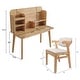 preview thumbnail 14 of 17, Kids Desk with Chair, Student Desk Multi-Tier Organizer, Solid Wood Bookshelf with Drawers