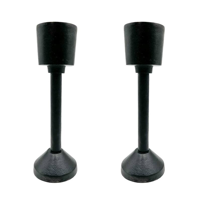 Decorative Handmade Aluminum Modern Candle holder Set of 2 - Large (4 x 4 x 14 in) - Black