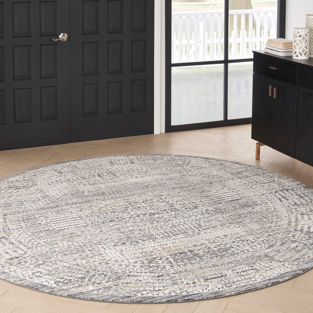 Nourison Nyle Indoor only Grey Geometric Area Rug
