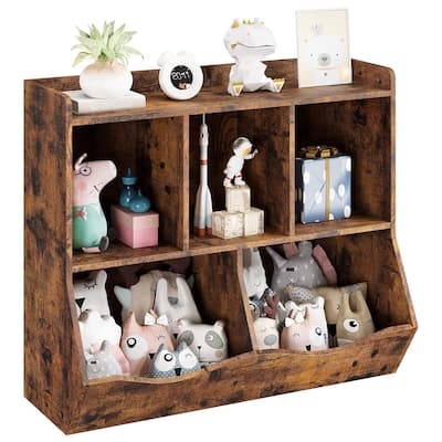 Kids Bookshelf and Bookcase Toy Storage Multi Shelf with Cubby Organizer Cabinet for Boys Girls
