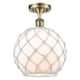 Option Antique Brass / White Glass with White Rope
