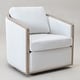 preview thumbnail 32 of 165, KINWELL 31"W Oak Frame Upholstered Swivel Barrel Armchair
