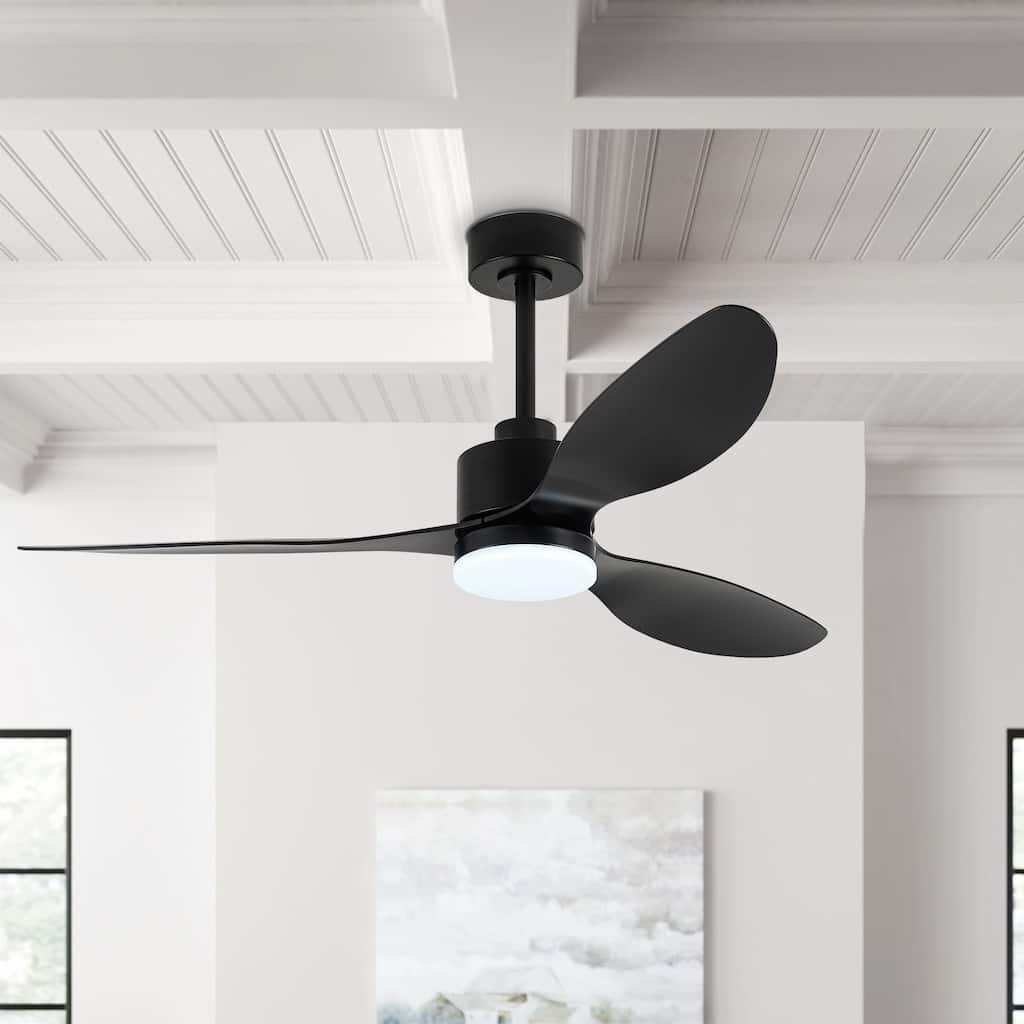52 Inch Gold LED Ceiling Fan with Lights Remote(3-Blade)