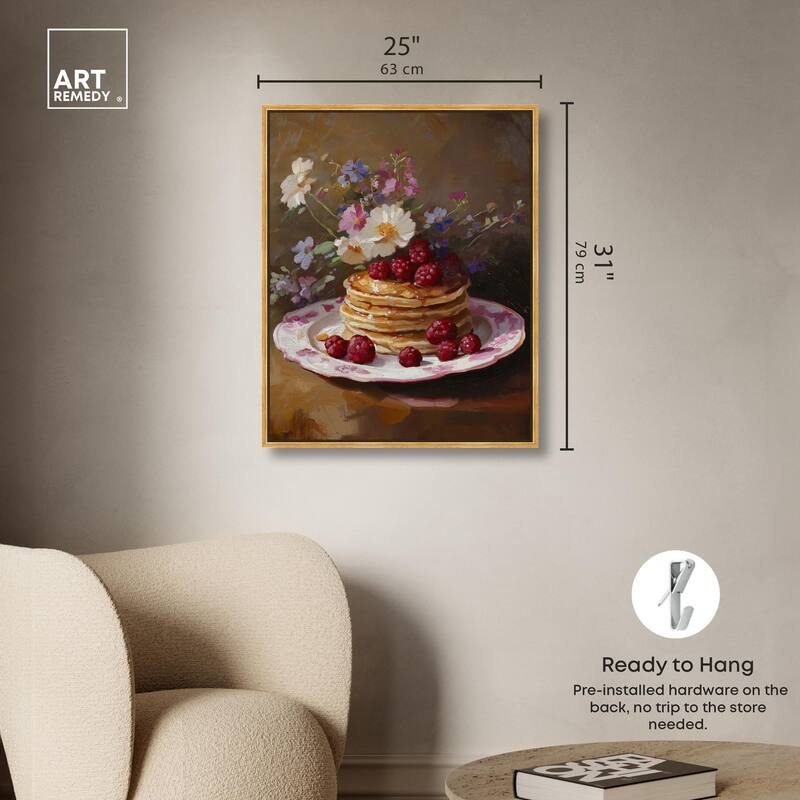 Raspberry Pancakes I Canvas by Art Remedy