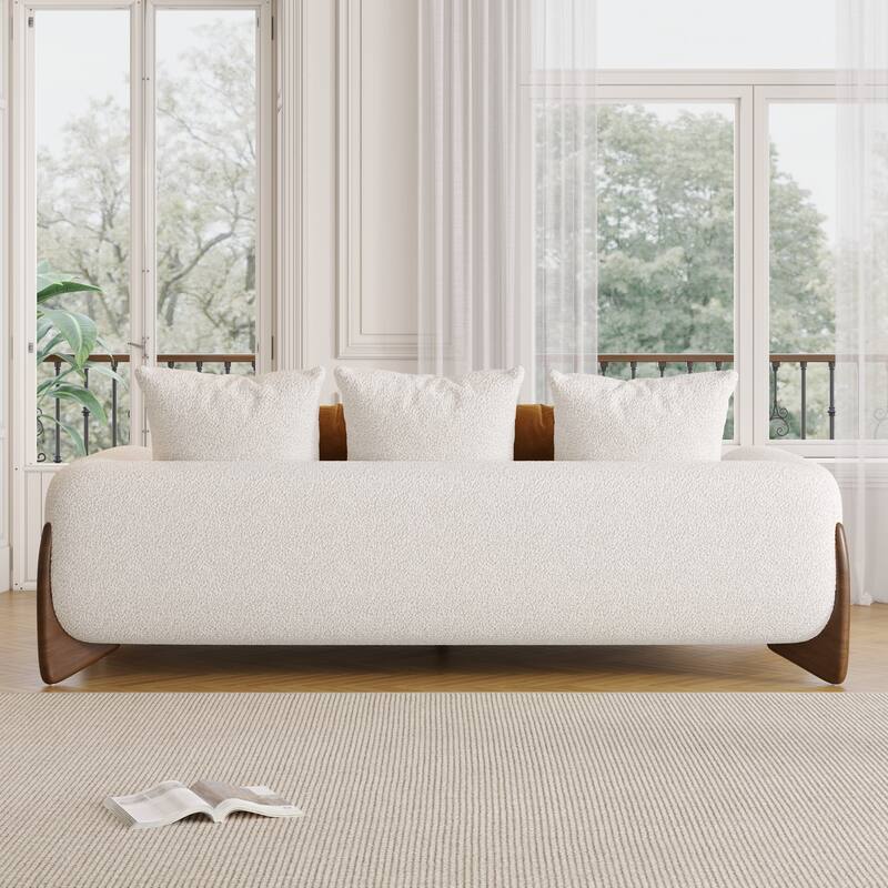 JASIWAY 89 in 3-Seat Modern Sofa Couch with Solid Wood Frame