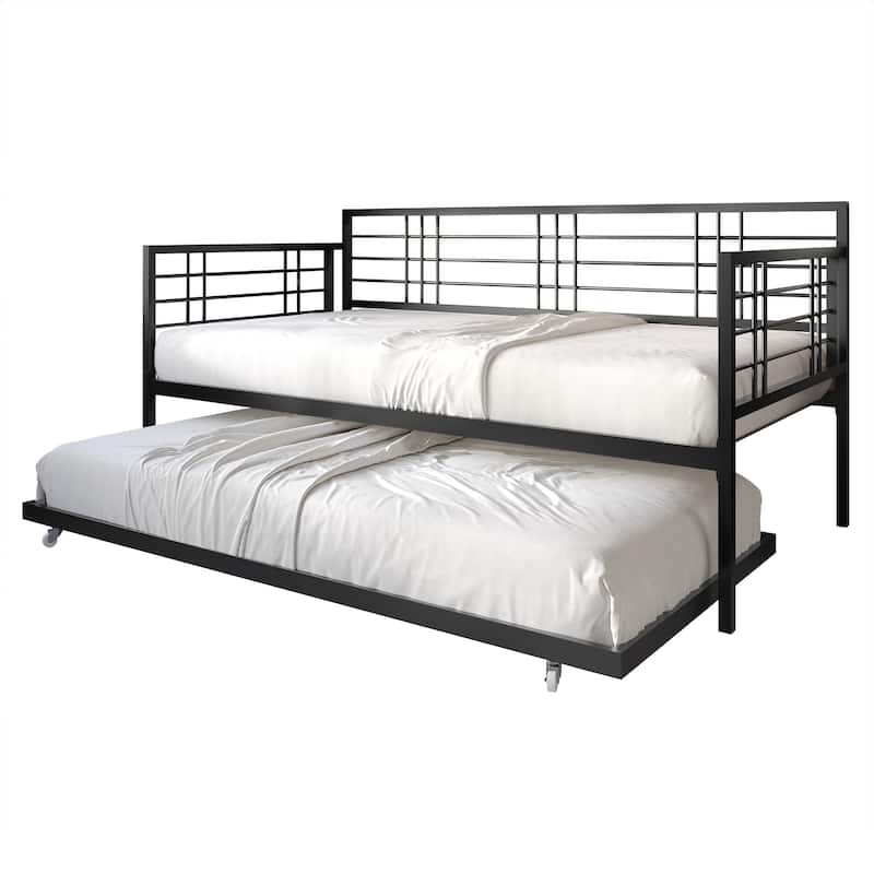 CraftPorch Contemporary Twin Size Metal Daybed with Trundle