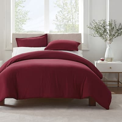 Serta Simply Clean Antimicrobial 3 Piece Duvet Set