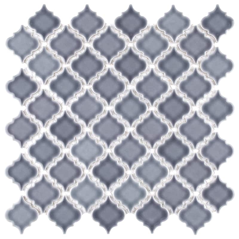Merola Tile Hudson Tangier Imperial Grey 12-3/8" x 12-3/8" Porcelain Mosaic Floor and Wall Tile