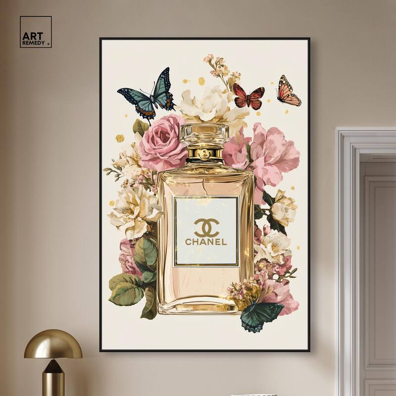 Glam Bloom Butterfly Perfume Canvas by Art Remedy