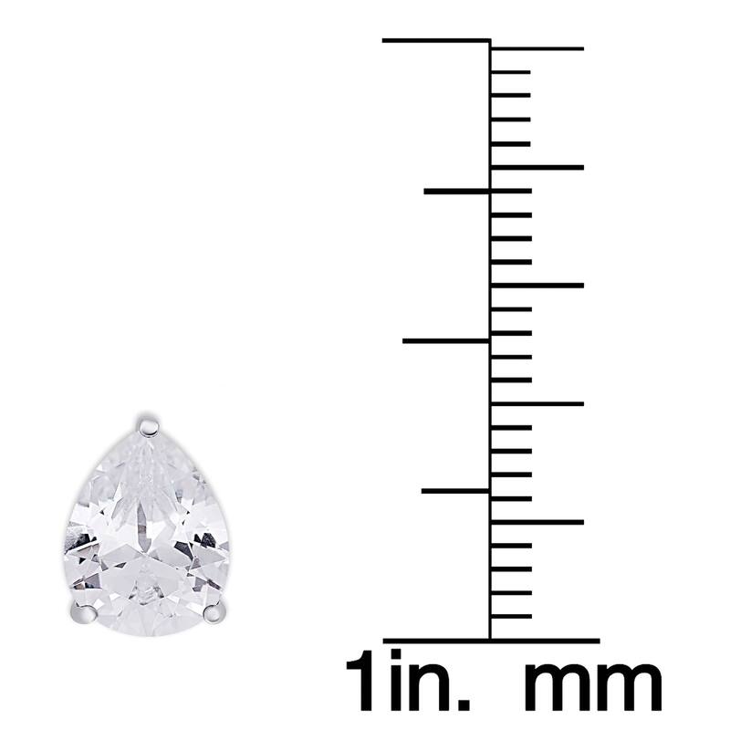 Victoria Townsend .925 Sterling Silver AAA Cubic Zirconia 3pr.Circle, Square, and Pear Stud Set