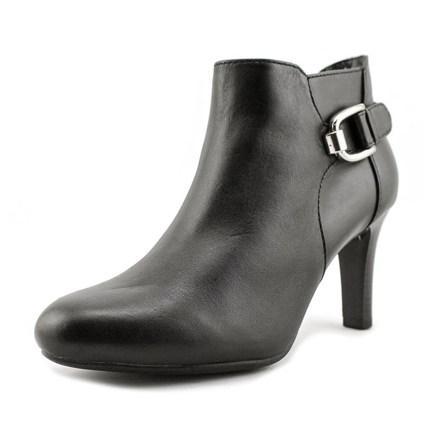 Bandolino Layita Women Round Toe Leather Black Bootie