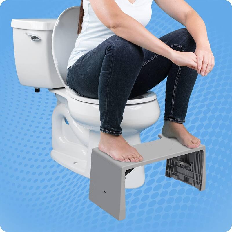 Squatty Potty Porta Traveler Foldable Toilet Stool for Travel, 7 Inch Portable Bathroom Step Stool Squat - Gray