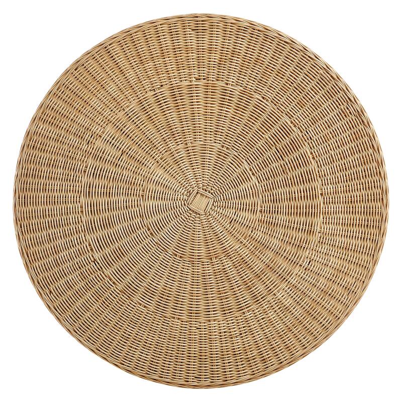 Ainsley 32 Inch Round Natural Rattan Coffee Table