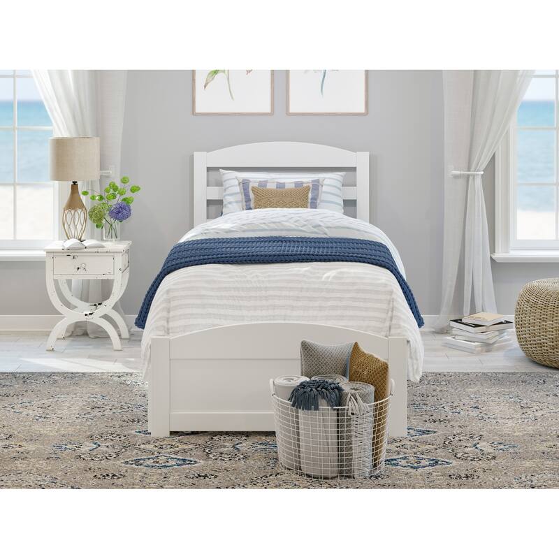 Warren Solid Wood Platform Bed with Footboard and Twin XL Trundle