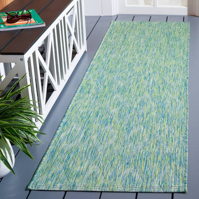 SAFAVIEH Courtyard Marolyn Indoor/ Outdoor Waterproof Patio Backyard Rug - 2'3" x 8' Runner - Green