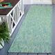 SAFAVIEH Courtyard Marolyn Indoor/ Outdoor Waterproof Patio Backyard Rug - 2'3" x 8' Runner - Green