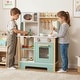 preview thumbnail 3 of 16, Costway Play Kitchen with Chalkboard Microwave Stove Dish Rack Faucet - See Details