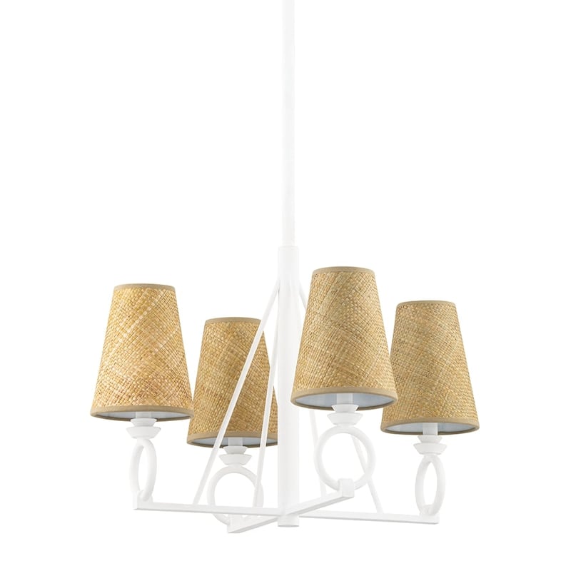 Pendelton 4 Light Chandelier - White Plaster