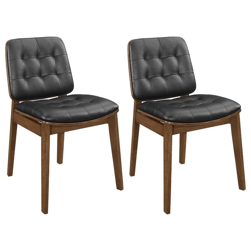2PCS Tufted Back Side Chairs,Dining Chair with Wooden Legs
