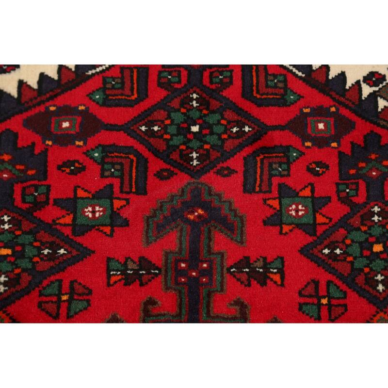 Tribal Geometric Hamedan Persian Wool Area Rug Hand-knotted Carpet - 3'2" x 5'3"