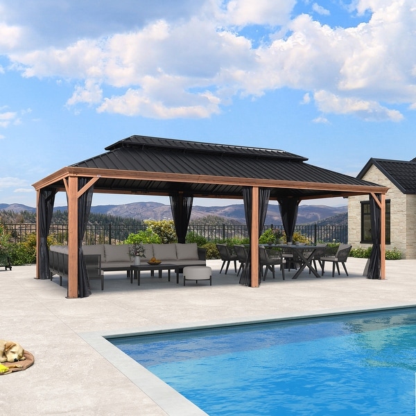 PURPLE LEAF Hardtop Gazebo Galvanized Steel Roof Gazebo