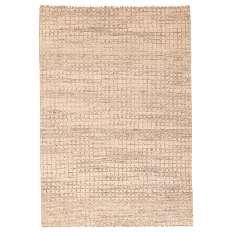 ECARPETGALLERY Hand-knotted Tangier Ivory Wool Rug - 5'7 x 8'2