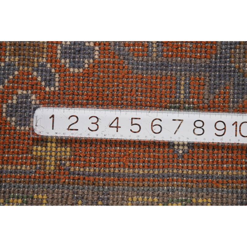 Hand Knotted Oriental 100% Wool Carpet Traditional Medallion Navy Blue & Blues Heriz (serapi) Area Rug - 14' 1'' X 9' 11''