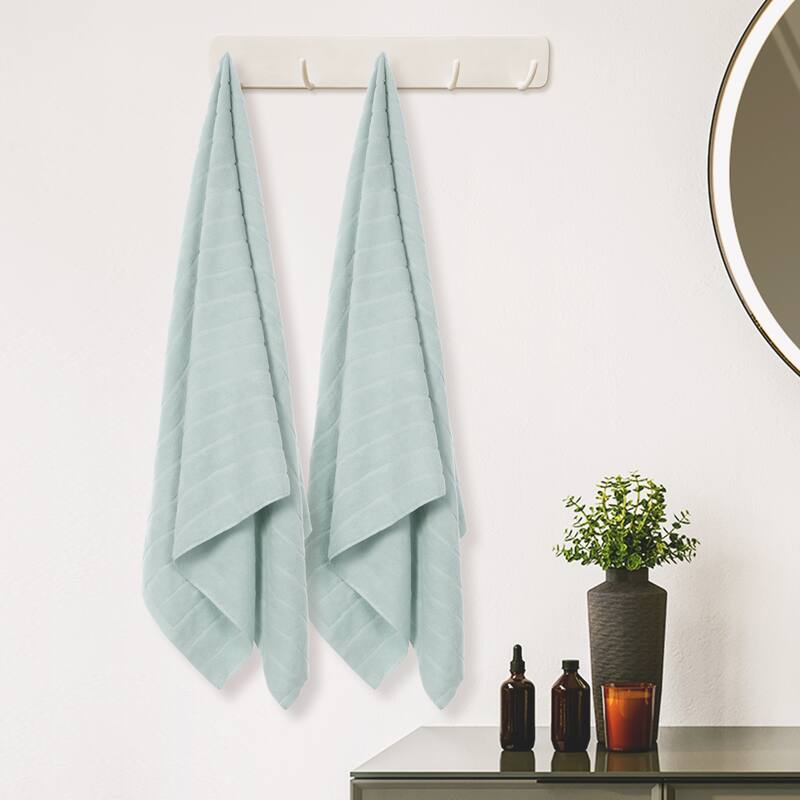 Cotton 2 Pcs Bath Towels, Light Weight and Highly Absorbent Towels for Bathroom, Gym, SPA, Yoga 28" x 56"