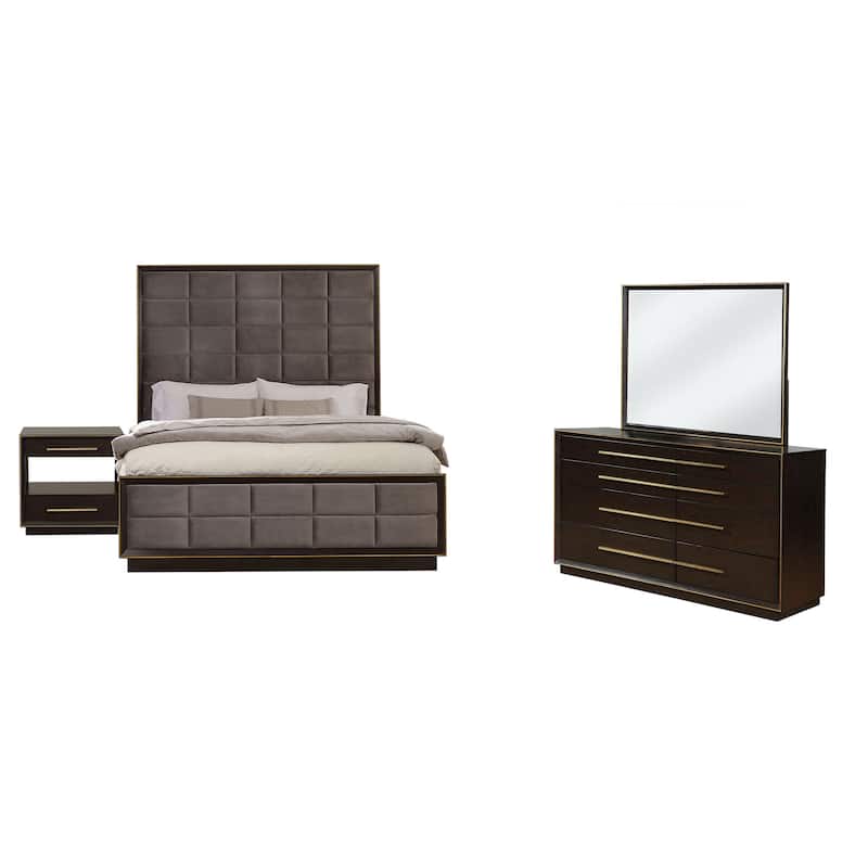 Durango Panel Bedroom Set Grey and Smoked Peppercorn - California King - 4 Piece