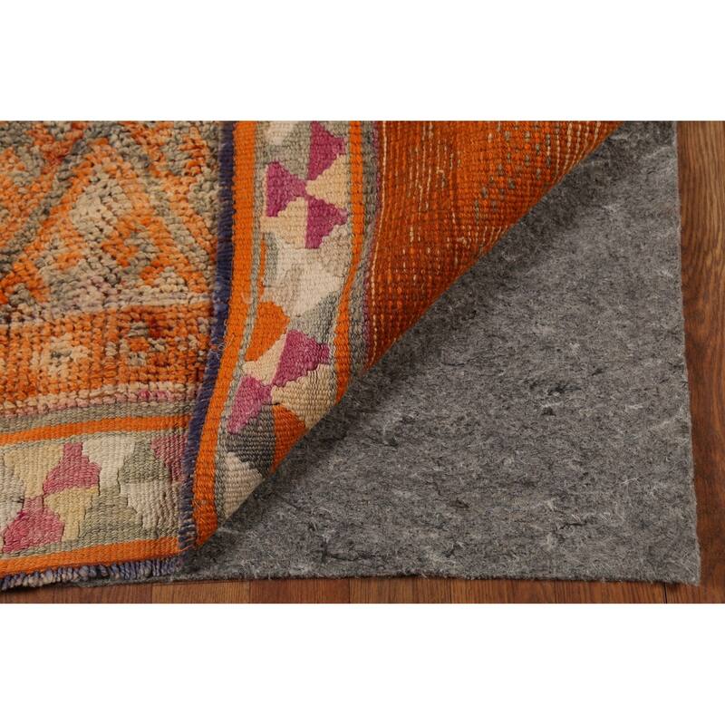 Geometric Oushak Oriental Vintage Runner Rug Handmade Wool Carpet - 2'6"x 8'0"