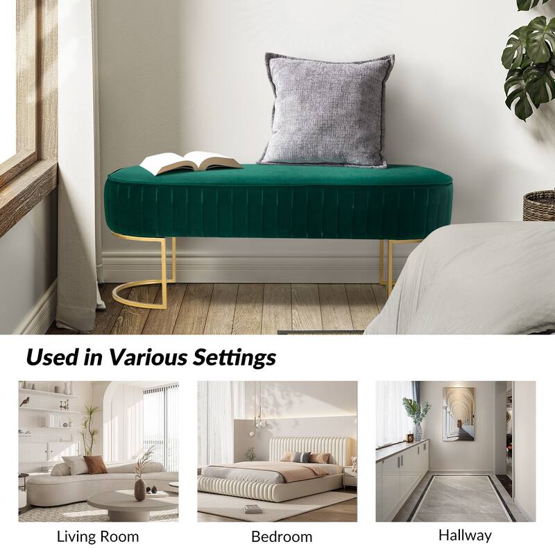 Justo 48" Wide Bench with Metal Base