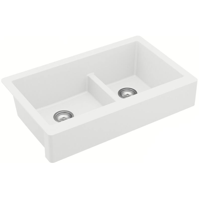 Karran USA QAR-760 Quartz QAR 34" Farmhouse Double Basin Quartz