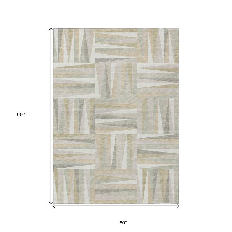 HomeRoots Geometric Transitional Rectangle Outdoor Rug