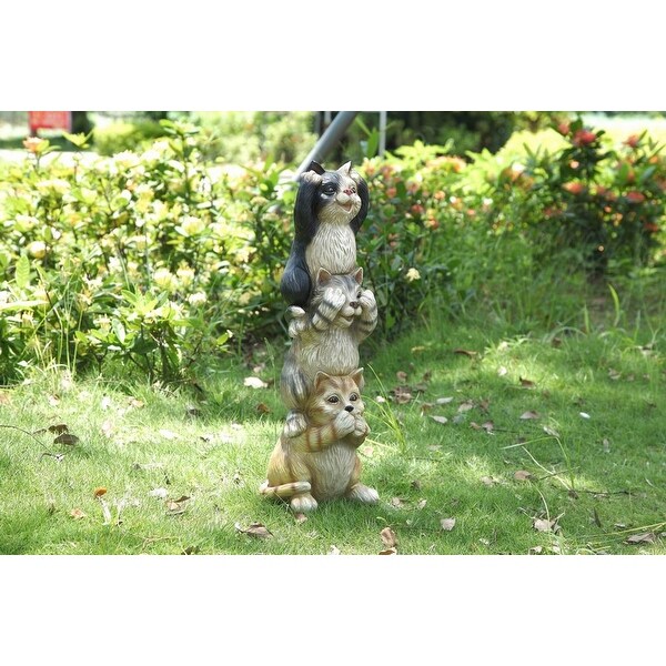 Home Garden Statues Lawn Ornaments See Figurine Statue Home Speak No Evil Stacking Cats Hear Garden Decor Stbalia Ac Id