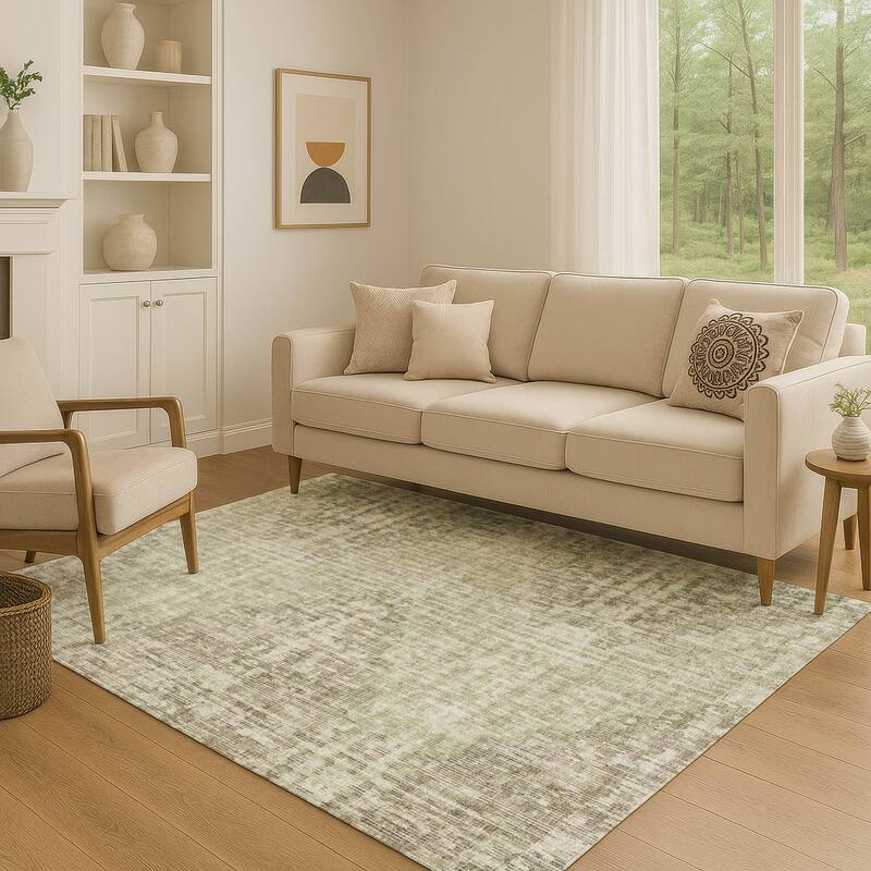 Premium Washable Super Soft Ombre Chevron Mayfield Rug - Fern - 5' x 7'6"