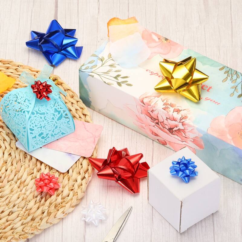 90pcs 1 1/4" Mini Star Gift Bows Christmas Bows for Gift Wrapping