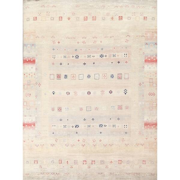 slide 1 of 19, Vegetable Dye Gabbeh Kashkoli Oriental Area Rug Handmade Wool Carpet - 8'0" x 9'9"