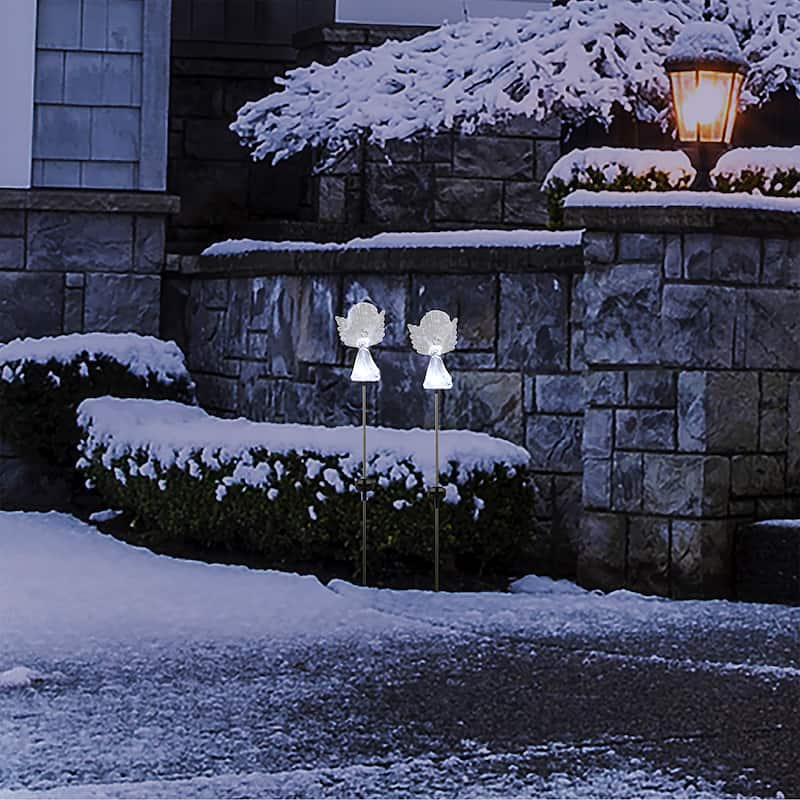 Alpine Corporation Outdoor Garden Stakes LED Lights (Set of 2)