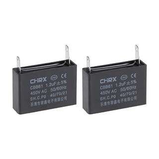 2 Terminal CBB61 Ceiling Fan Capacitor 24uF 450V AC Start Run Capacitors 3pcs