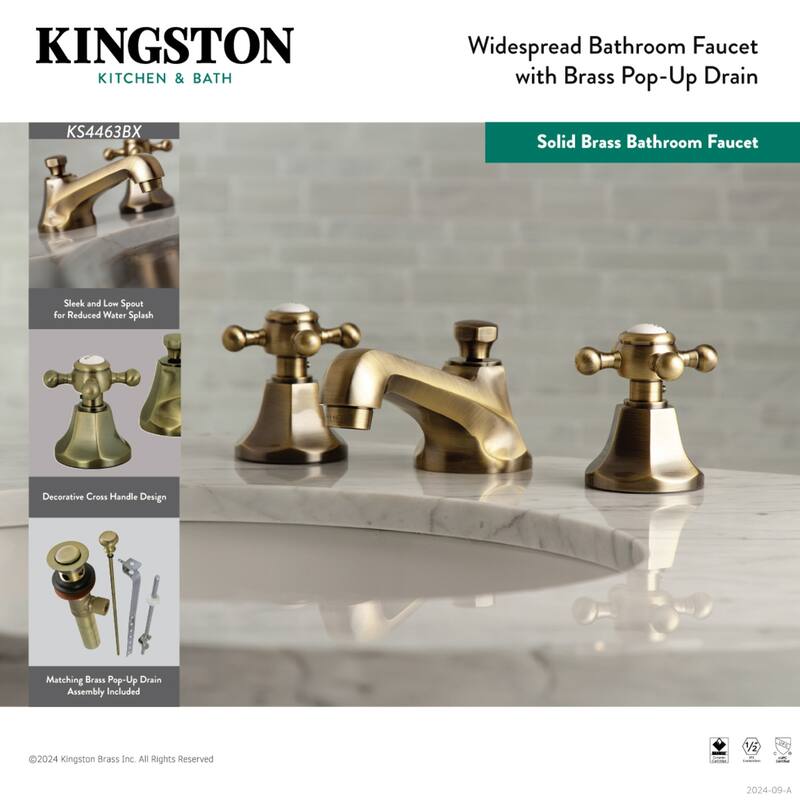 Kingston Brass Metropolitan Chrome Widespread Bathroom Faucet