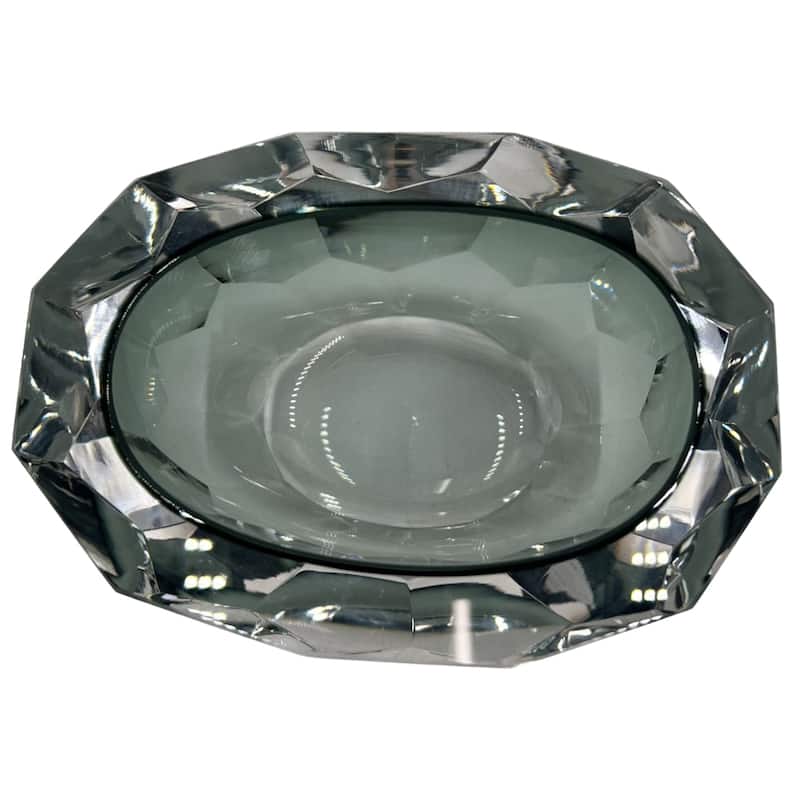 4" High Premium Contemporary Glass Vase in Grayish Blue