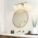 preview thumbnail 2 of 9, 2/3 Light Bathroom Vanity Light with Opal Glass Shades in Gold Finish